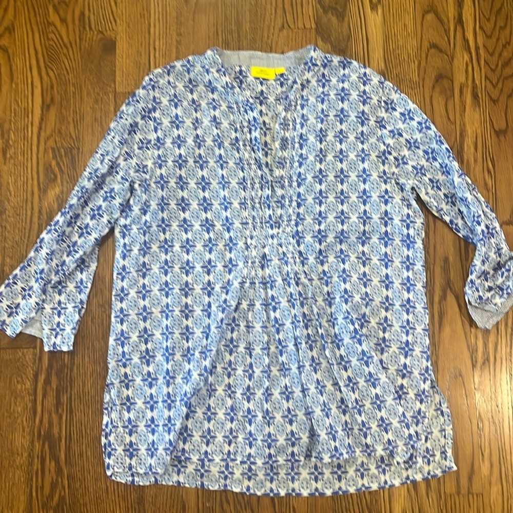 NWOT Roberta Roller Rabbit block print tunic size large.
